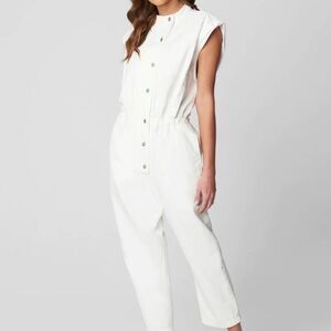 Blank NYC White Denim Cotton Jumpsuit Size Various